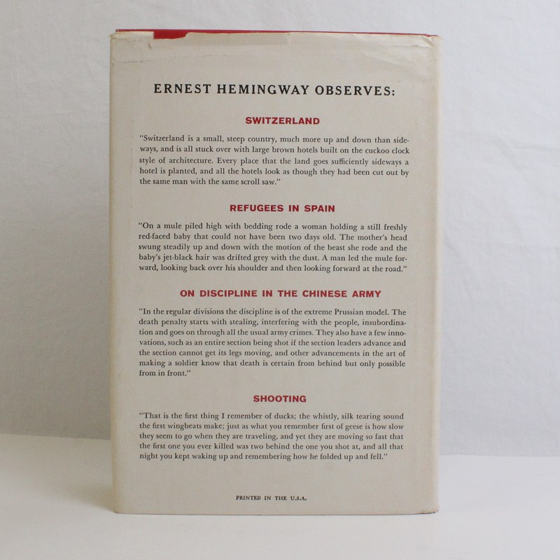 By-Line: Ernest Hemingway Articles and Dispatches of Four Decades 1967 HC